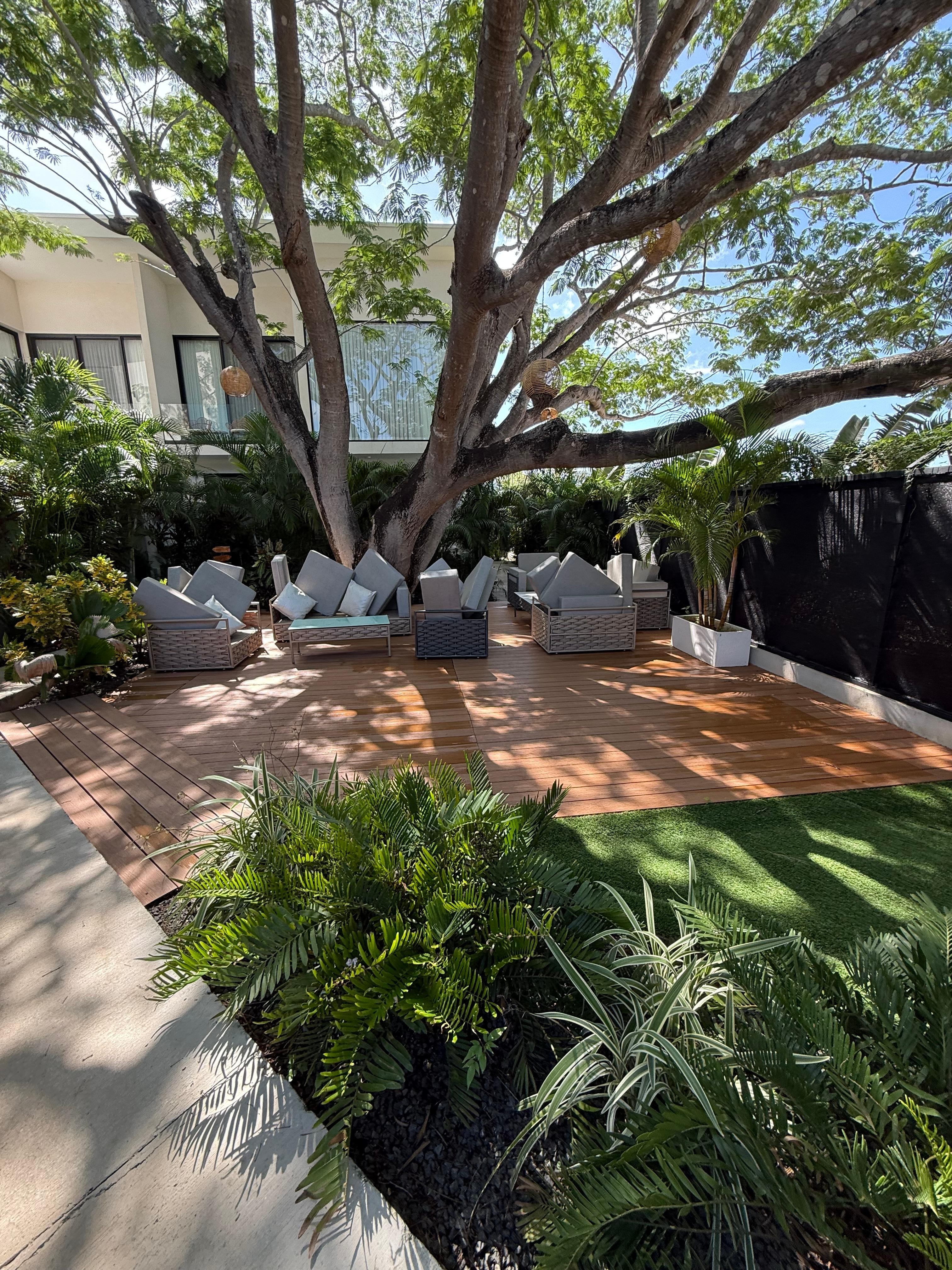 Shared outside sitting area