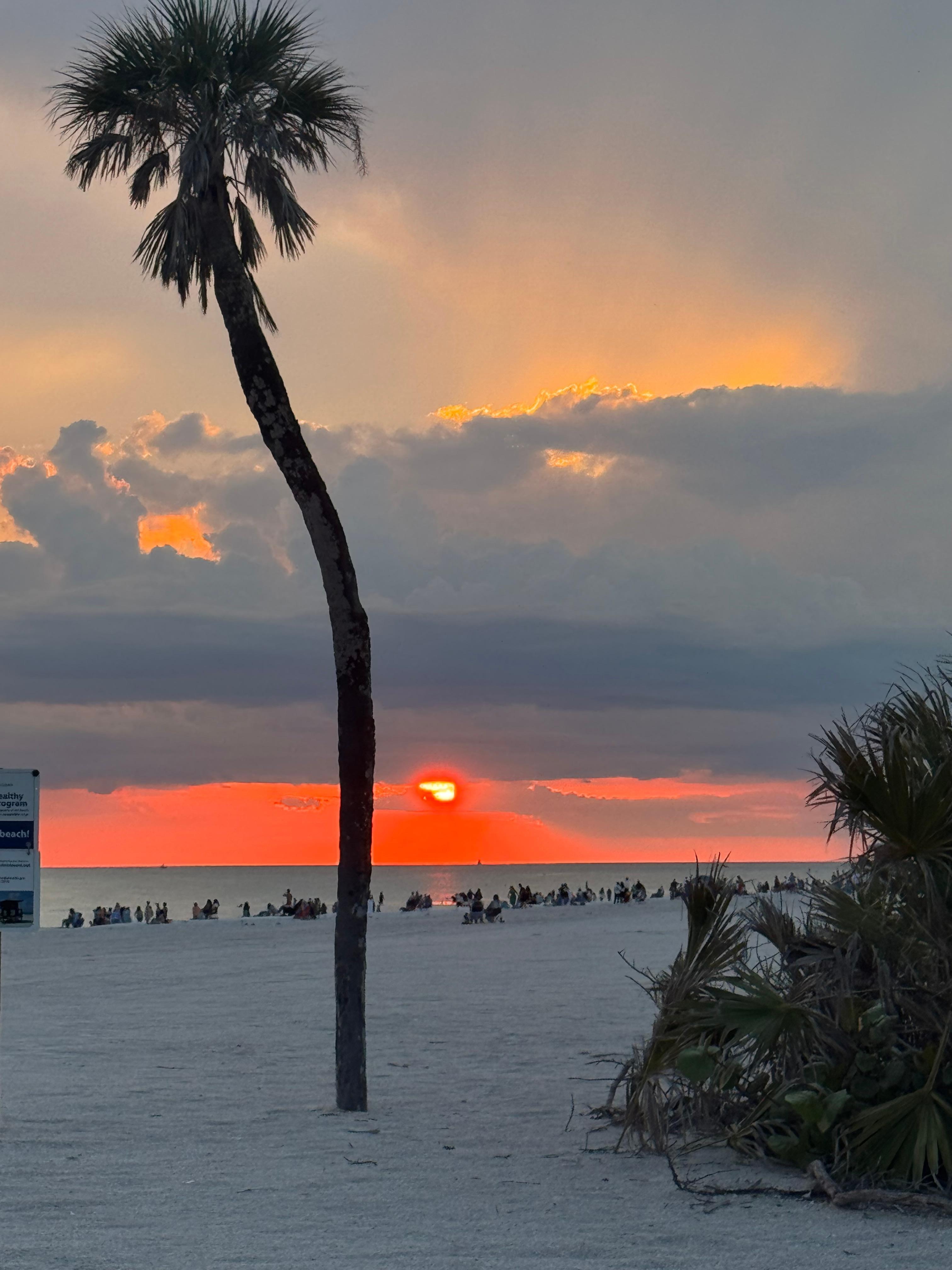Sunset at Lido Key beach third night 