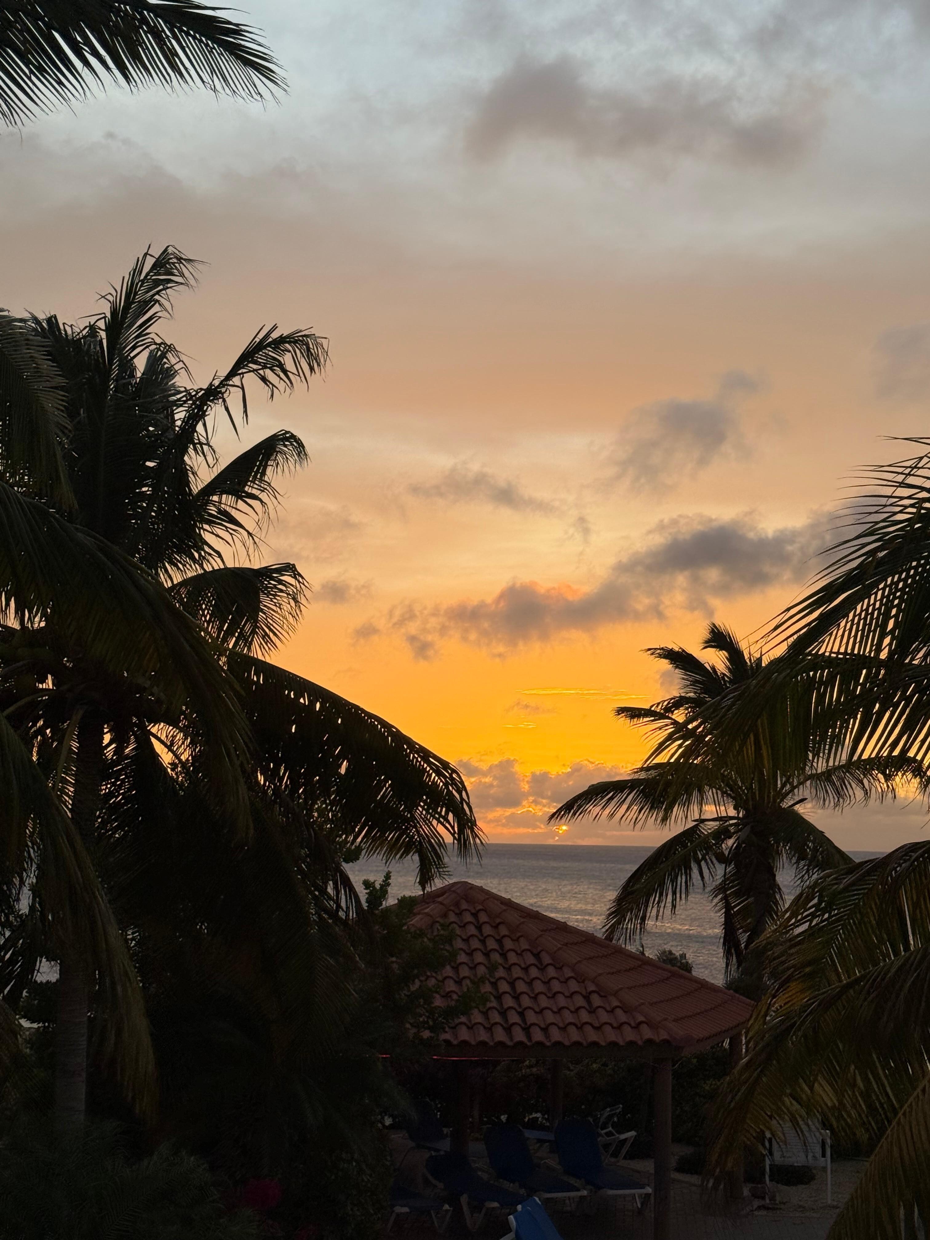 Sunset view from the upper balcony