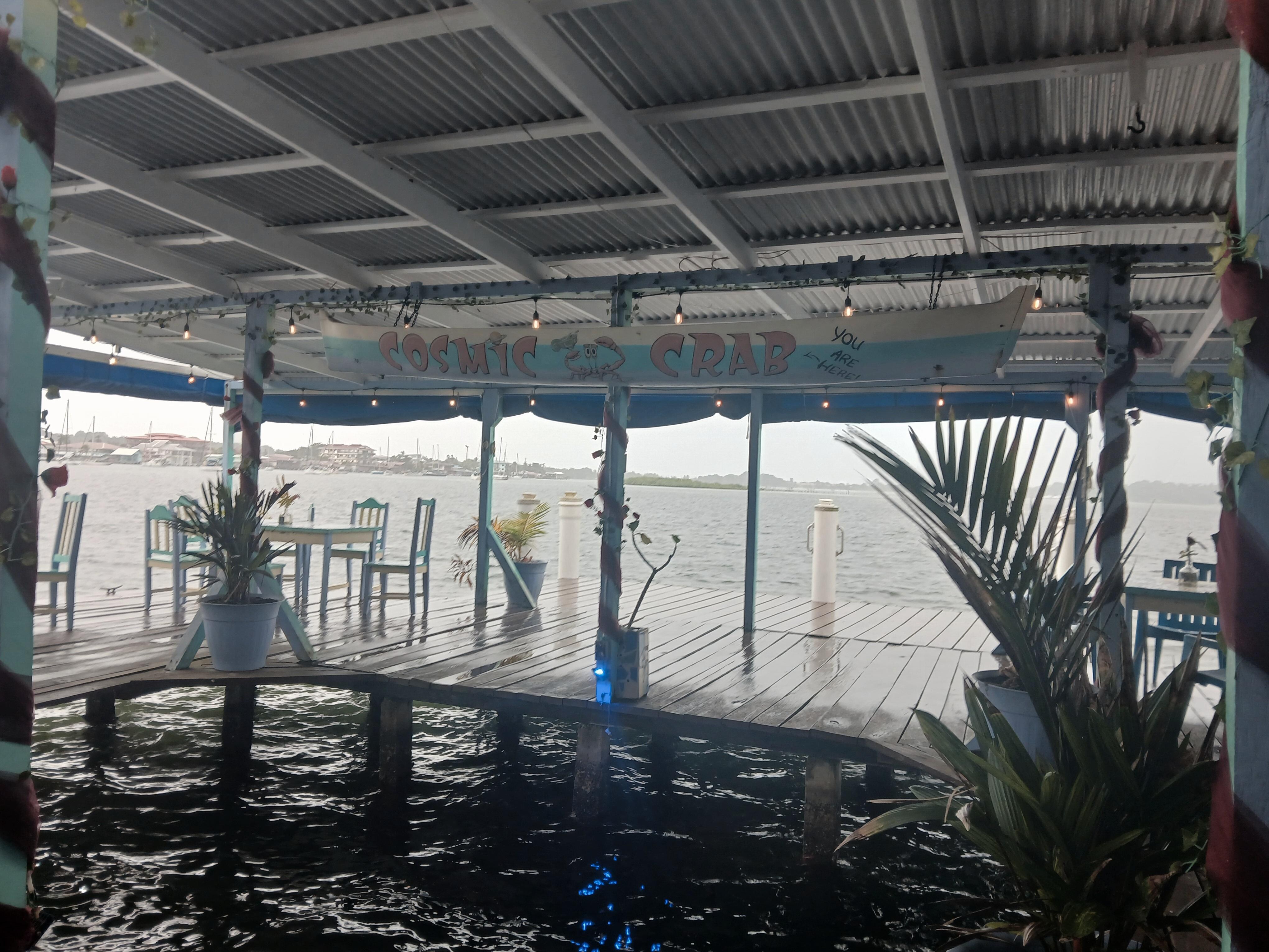 Looking out of the restaurant.