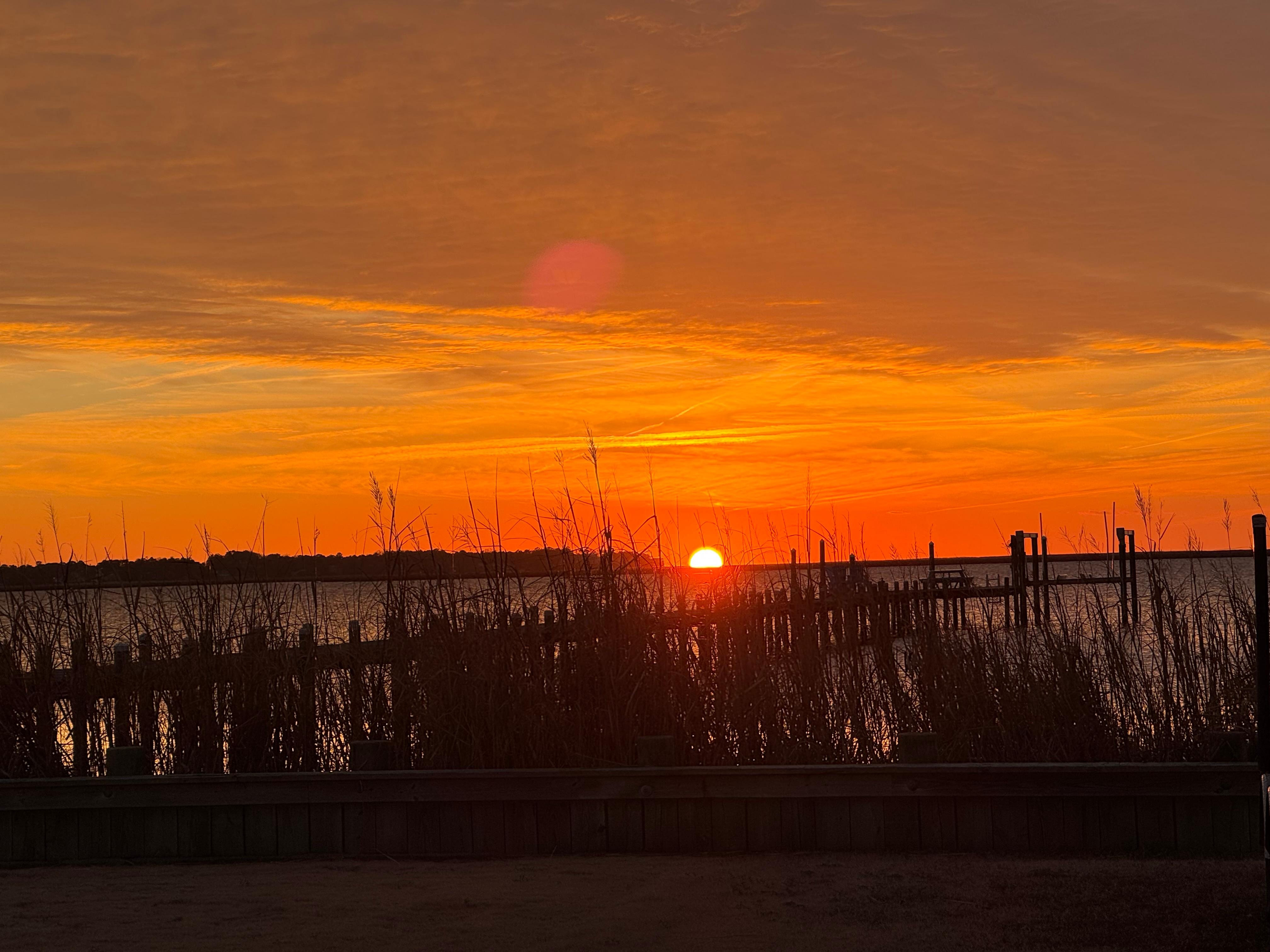 Sunset at the end of the road
