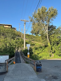 Zig Zag path to town- Chez Zigzag at top of path