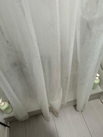 stained & spotted plastic shower curtain