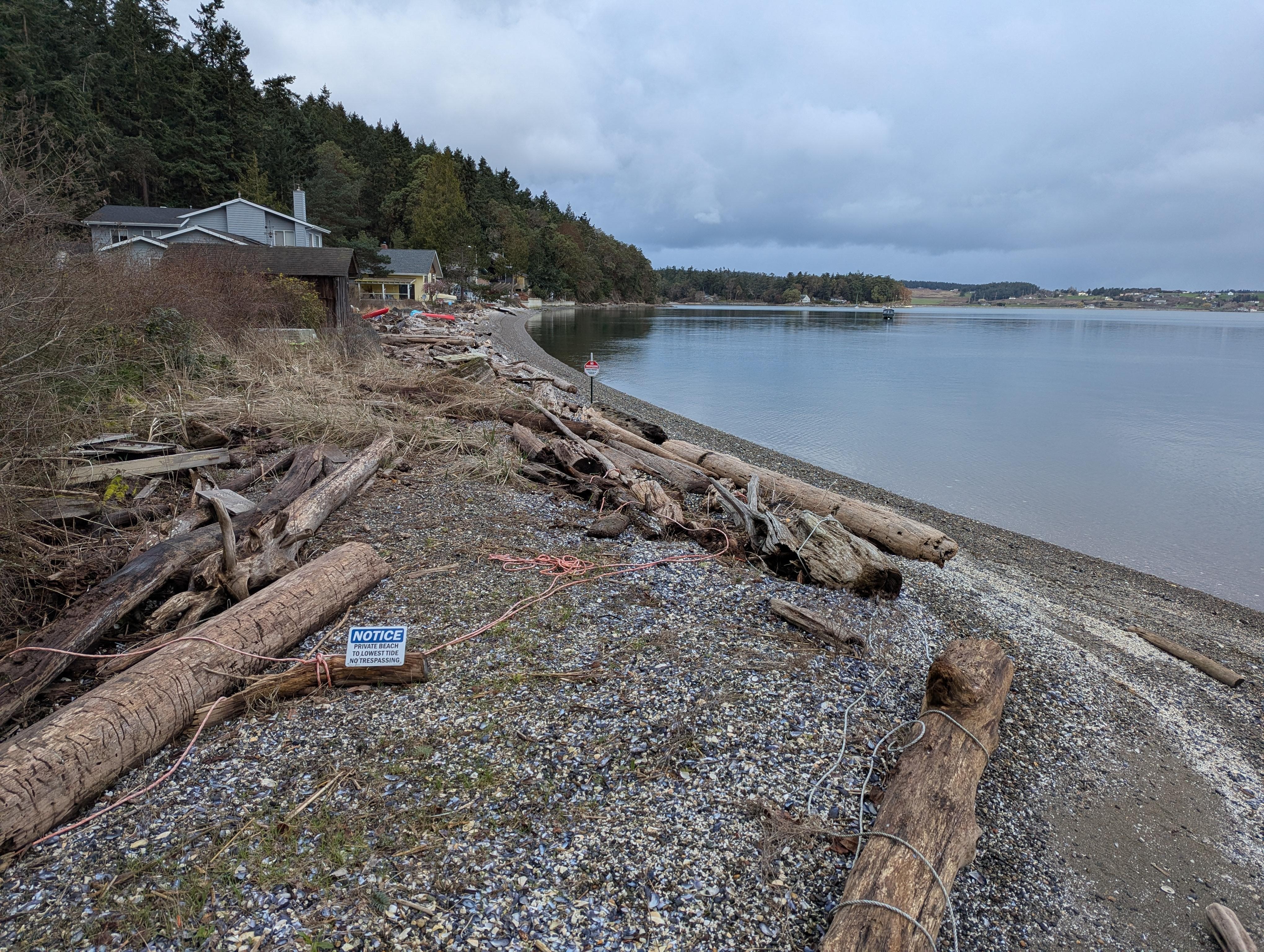 Beautiful beach right out from the house...with No Trespassing signs