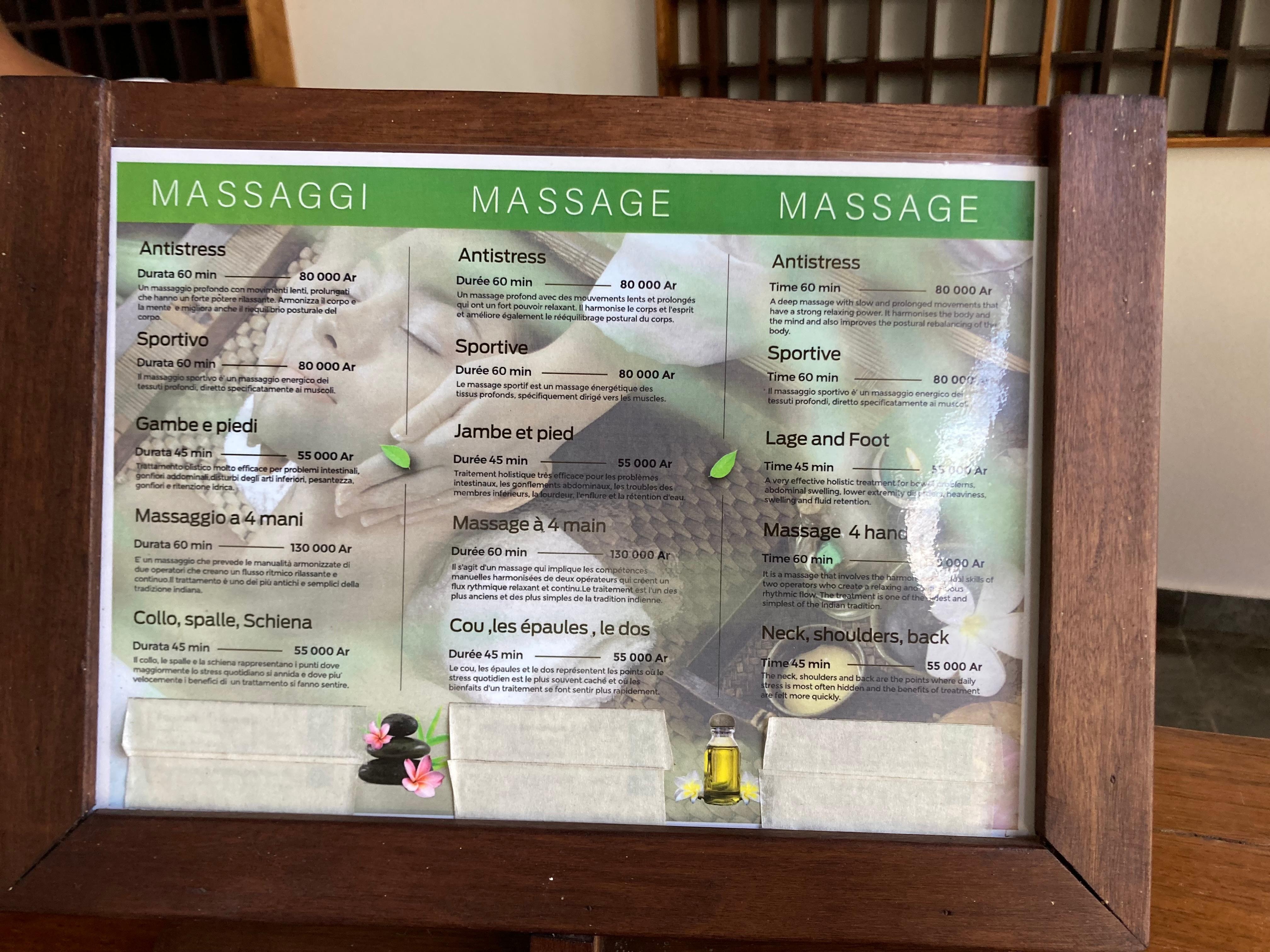 Séance de massage proposée à l’hôtel 