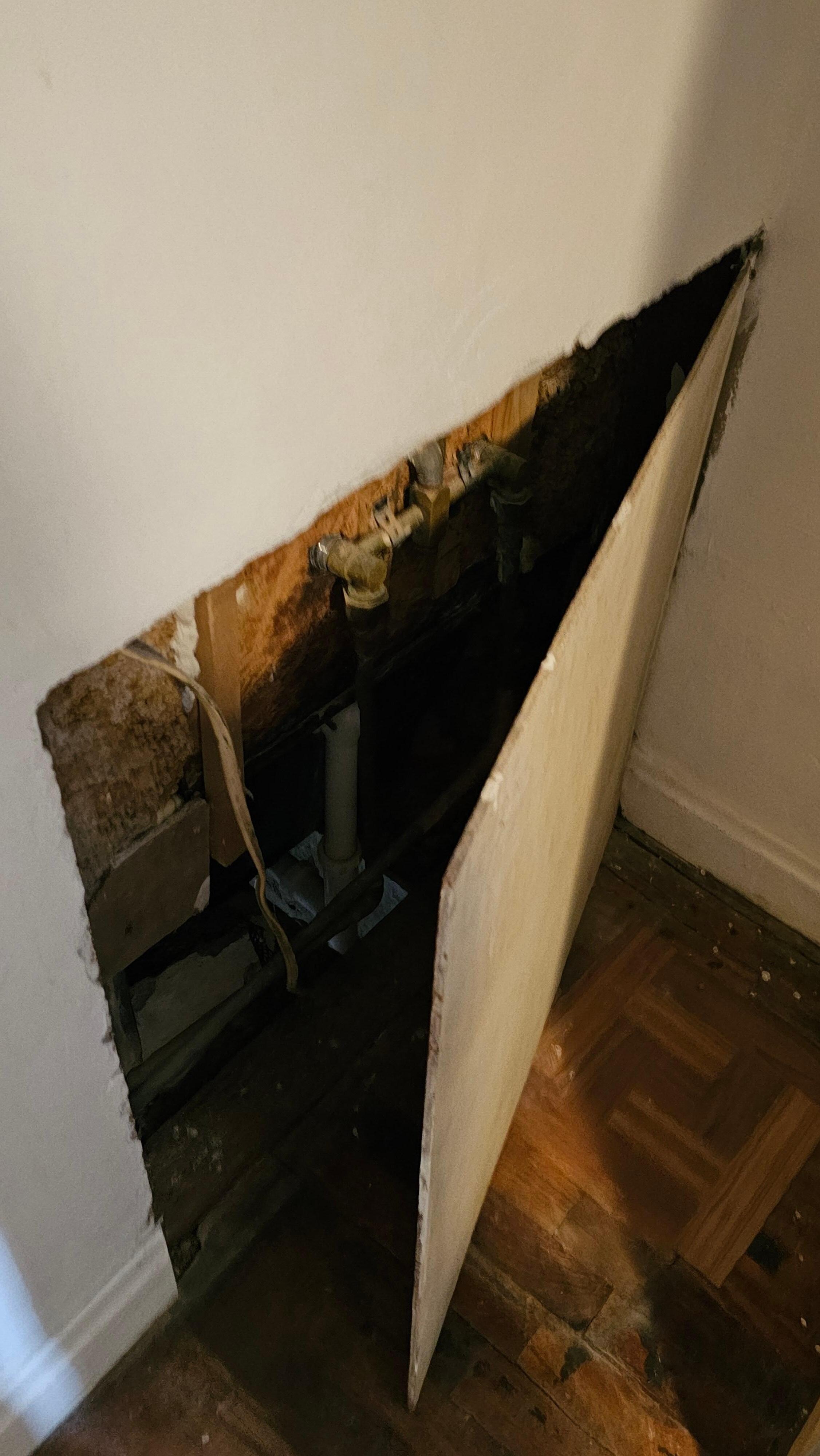This is an opening from the second bedroom into the basement you can see the filth mold and mildew