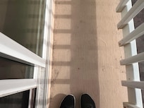 Balcony is not very side. Only room to stand.