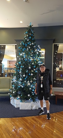 Lovely Christmas Decorations in foyer