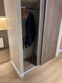 Sharp edge on an open wardorbe.