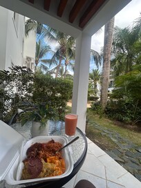 Outside patio view directly by pools