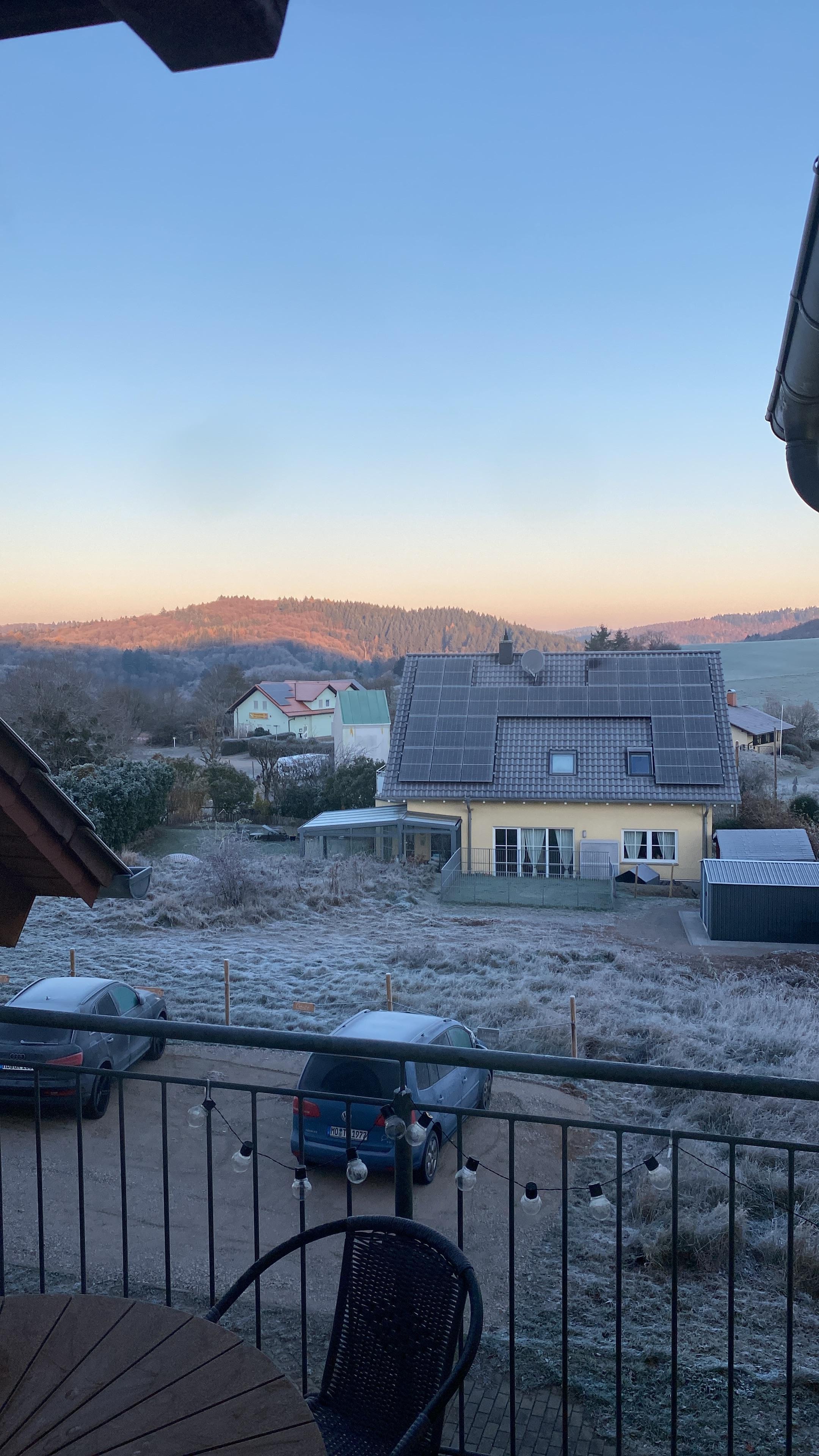 Blick vom Balkon am Morgen 