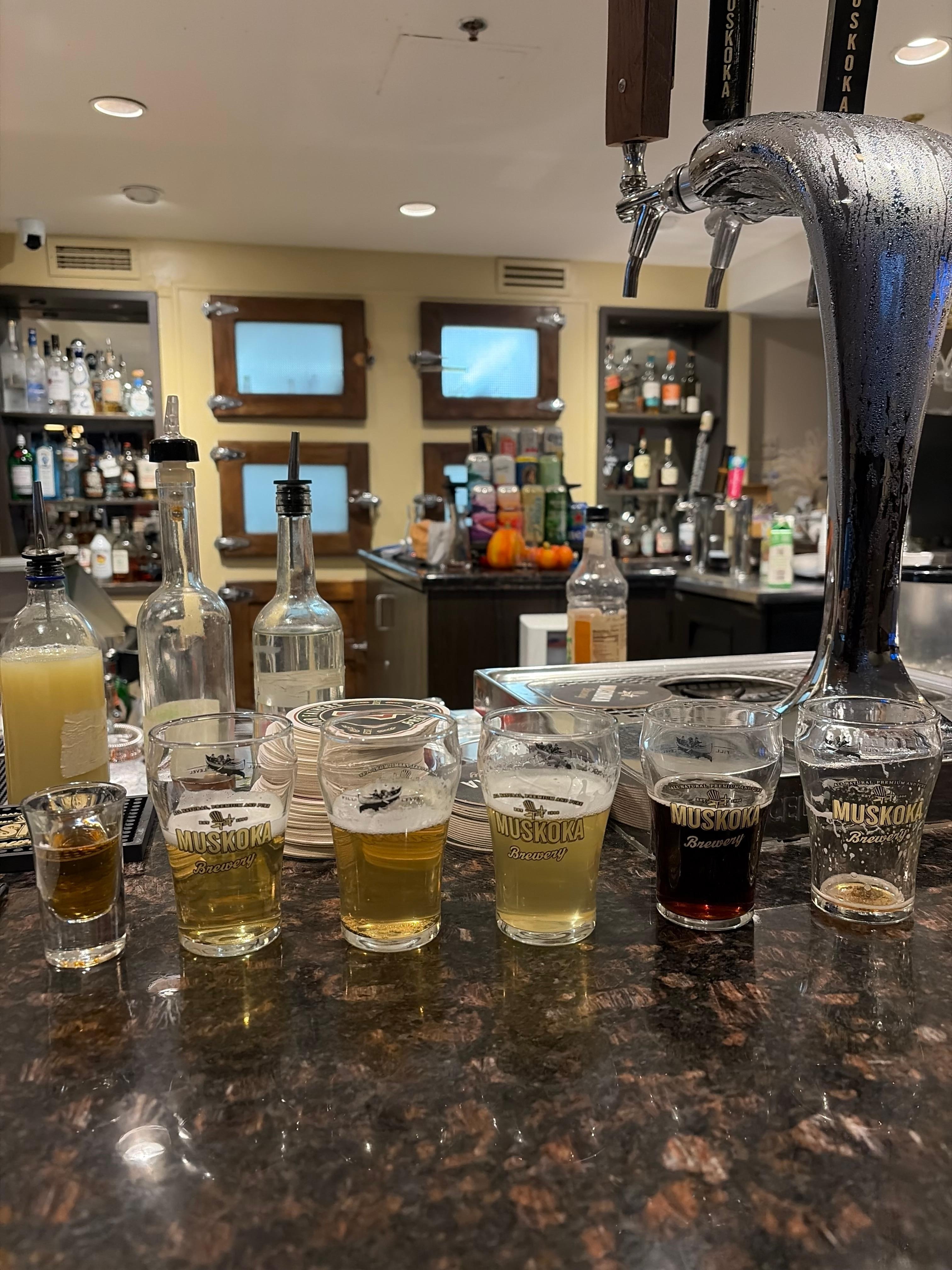Very tasty Muskoka craft beers in the Pub. 