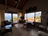 View from living room and kitchen