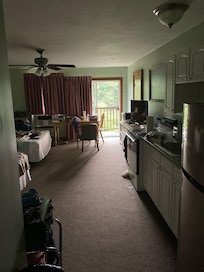 Although room is "dune side," one's view is of trees. Nice deck for eating your meals.