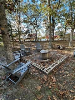 fire pit and hammock