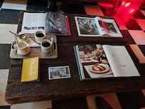 Greeted with a great cup of coffee.