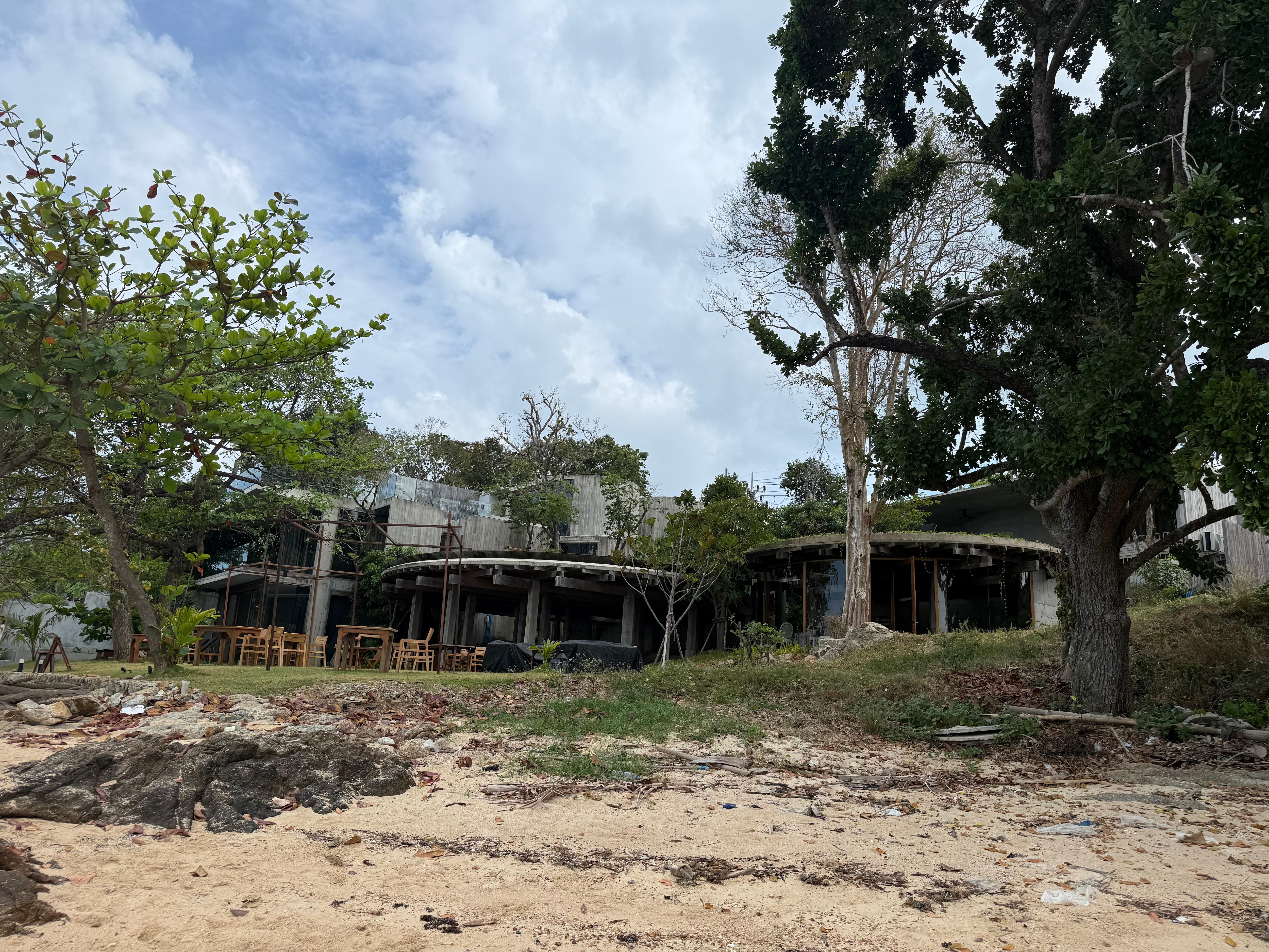 Ansicht vom Strand zum Haus