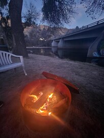 Fire put next to the river.