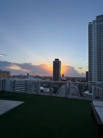 Sunset view from pool deck