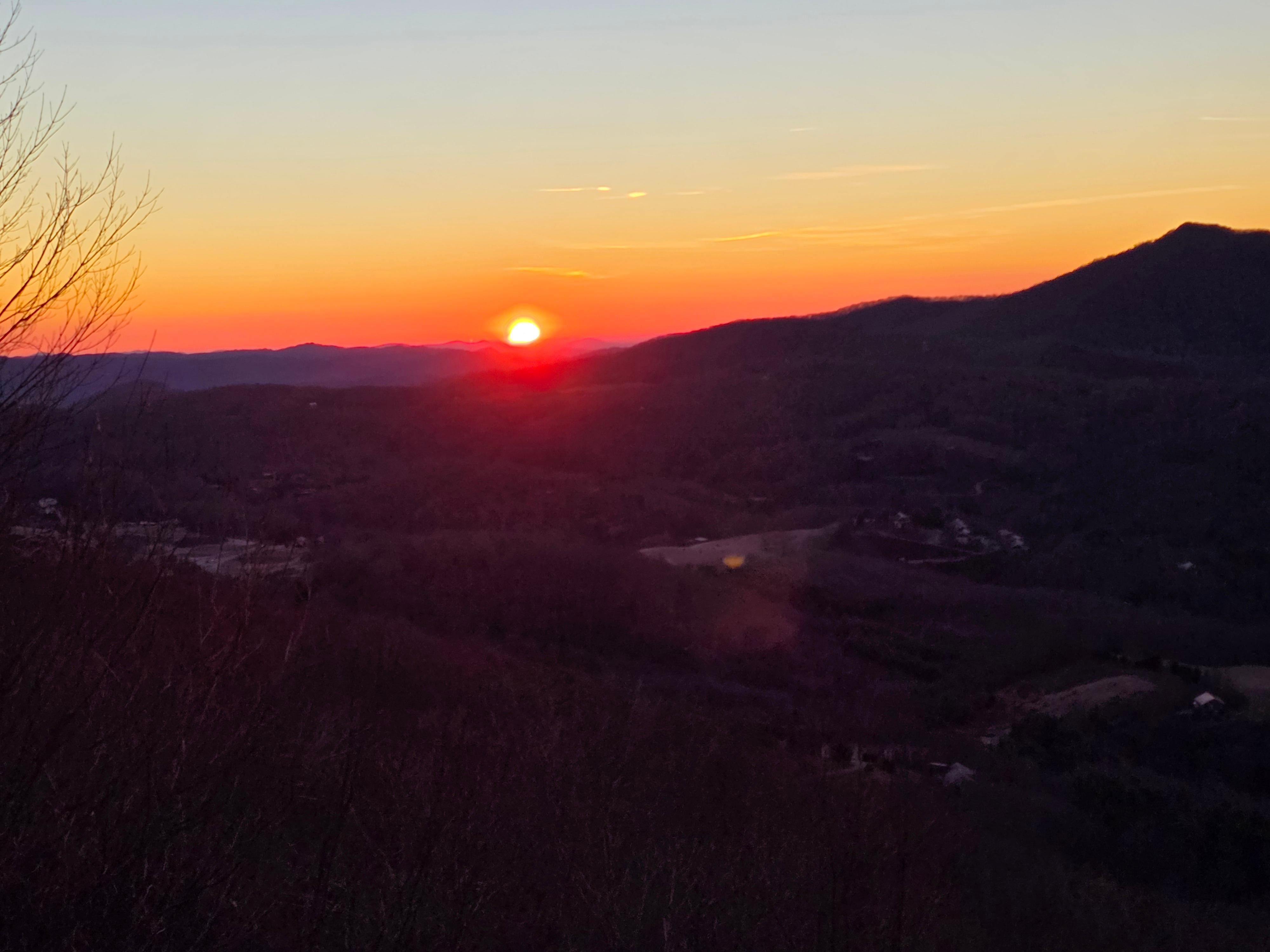 Sunrise from second floor balcony