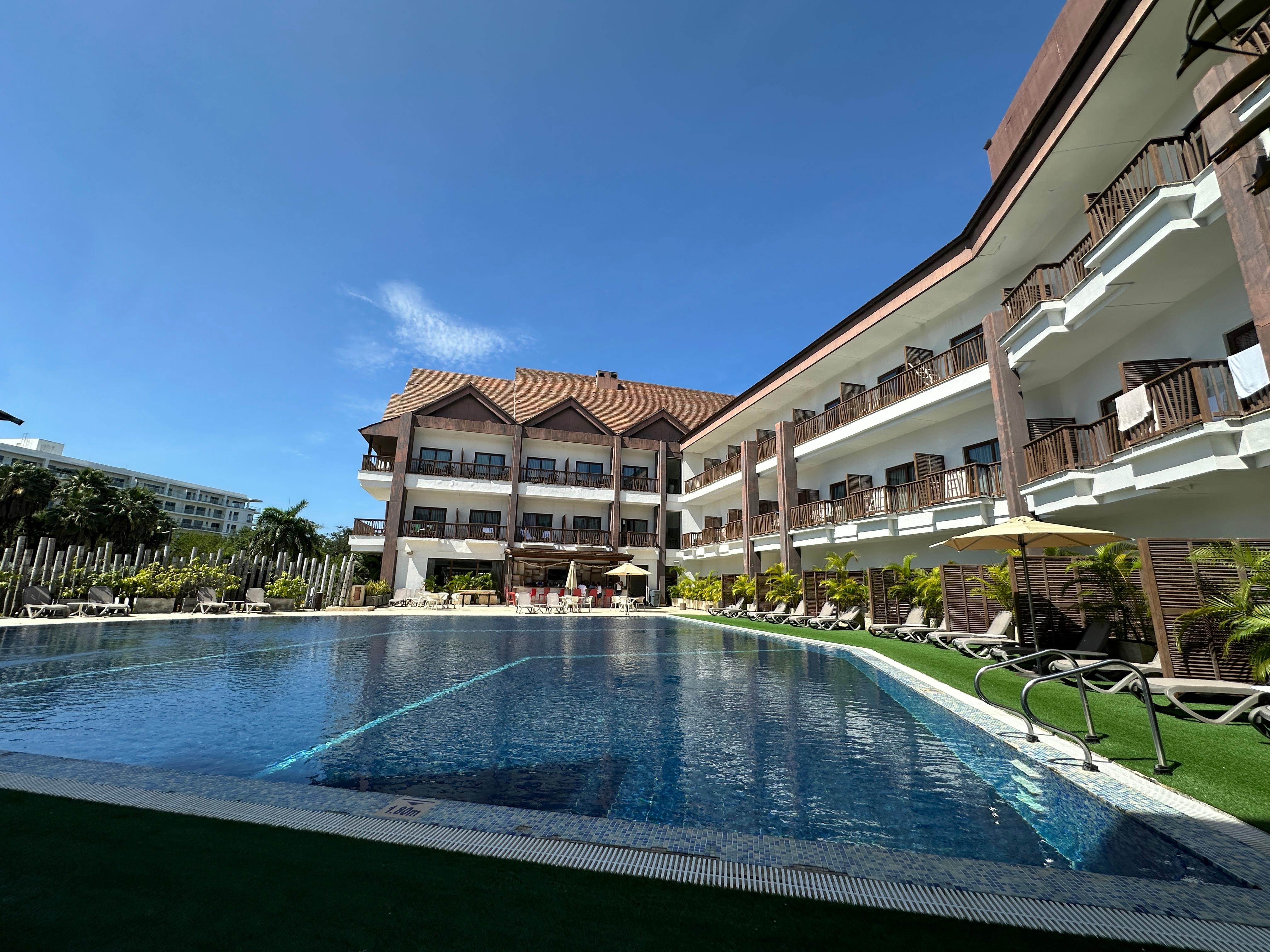 Lounging at the pool 