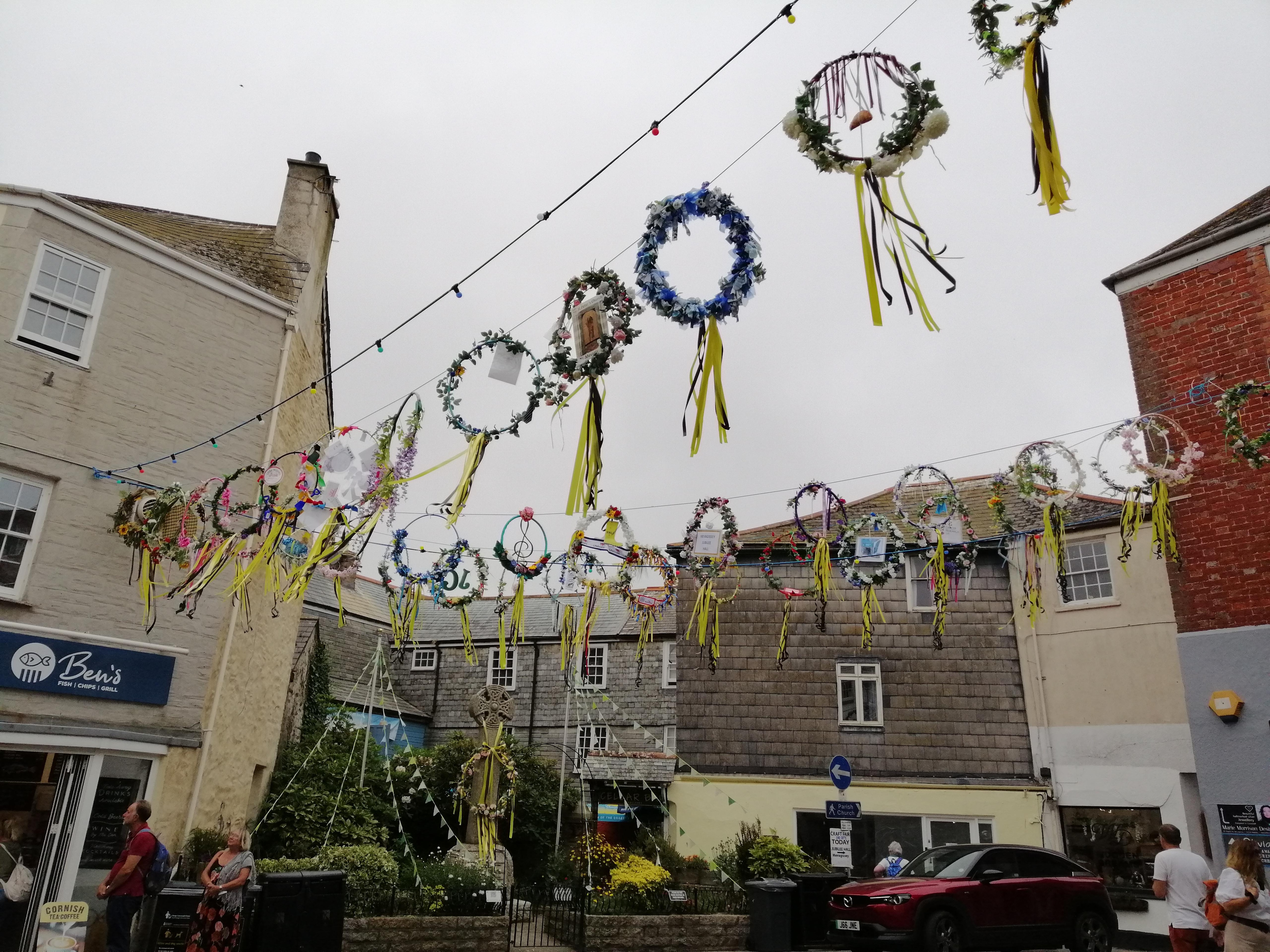 Mevagissey decorated for Feast Week
