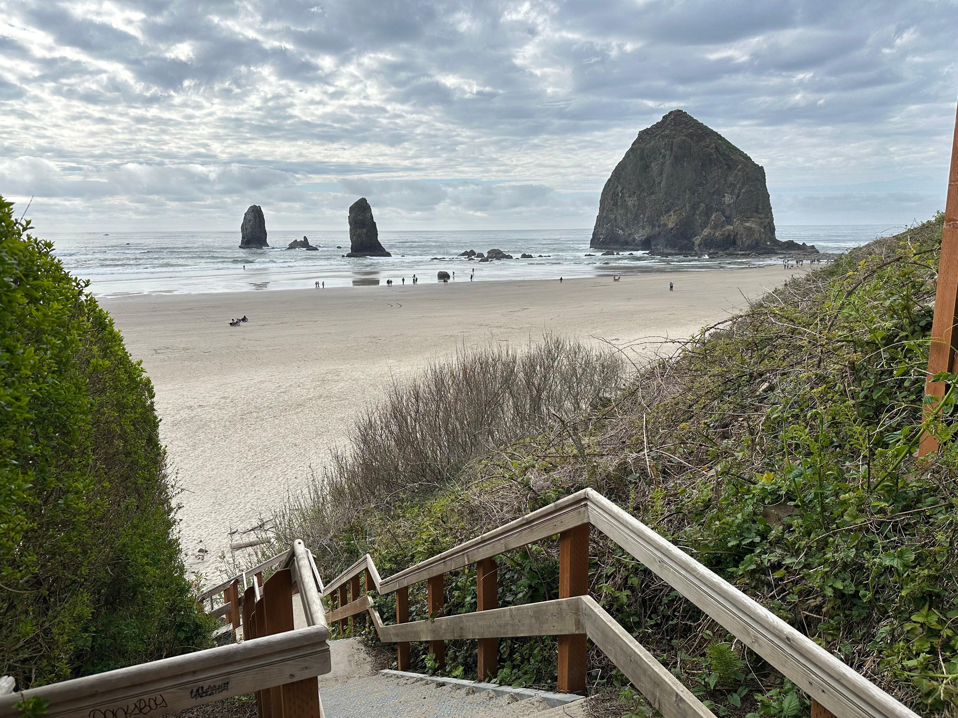 Stairs to beach. You walk down the stairs in the back yard and down the street to get here. 