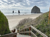 Stairs to beach. You walk down the stairs in the back yard and down the street to get here.