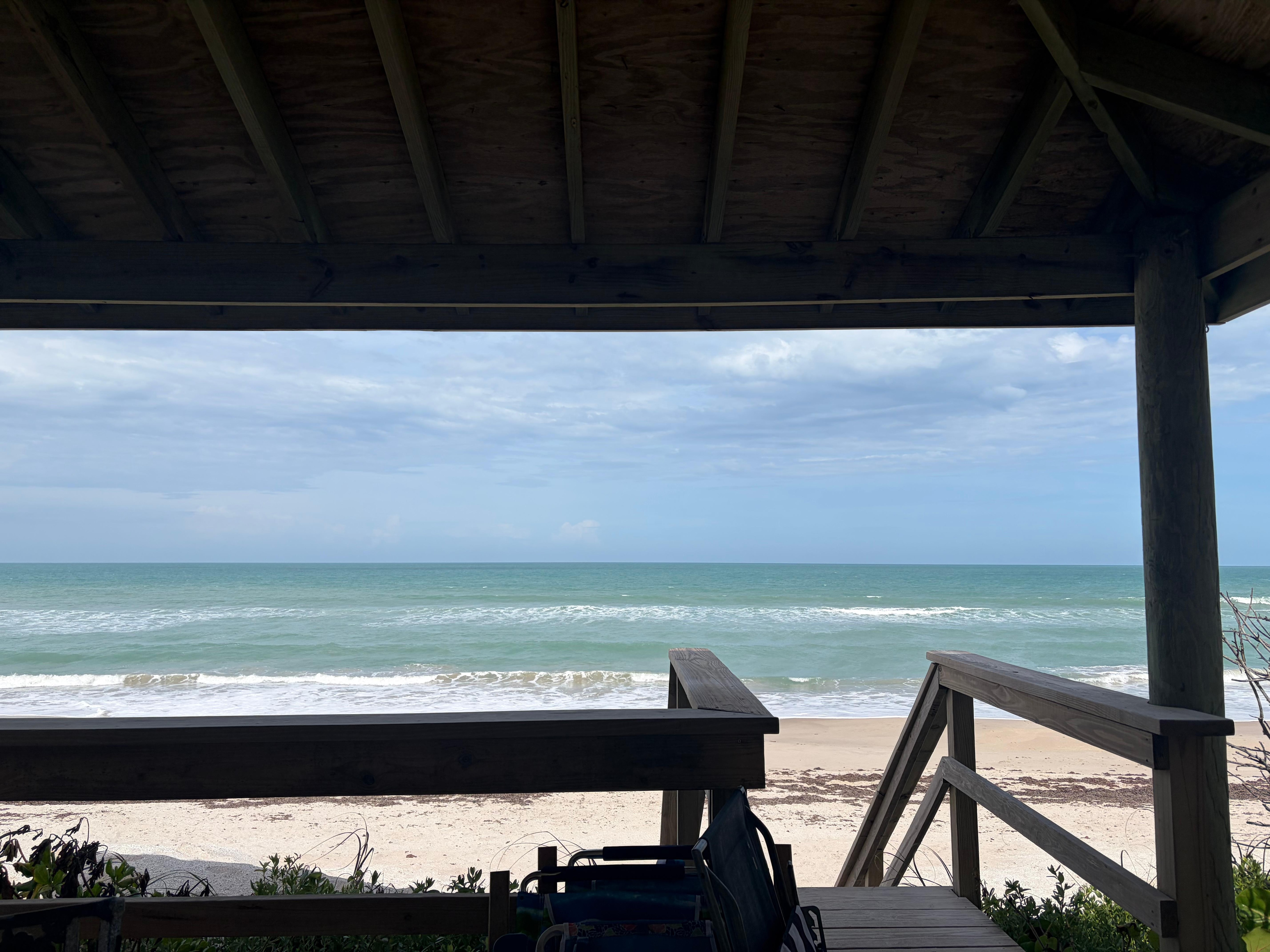 View from covered beach access