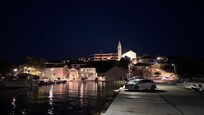 View from hotel room terrace at night