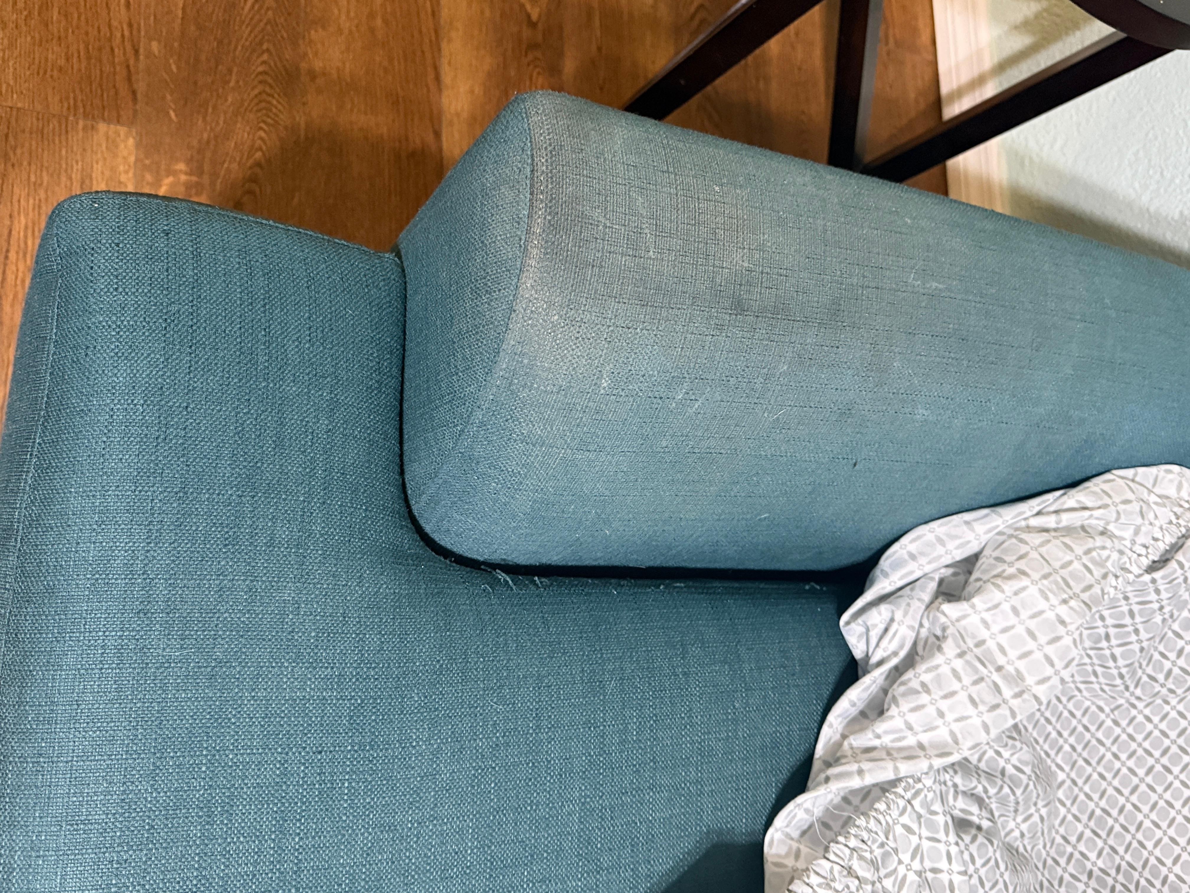 Dirty sofa arm