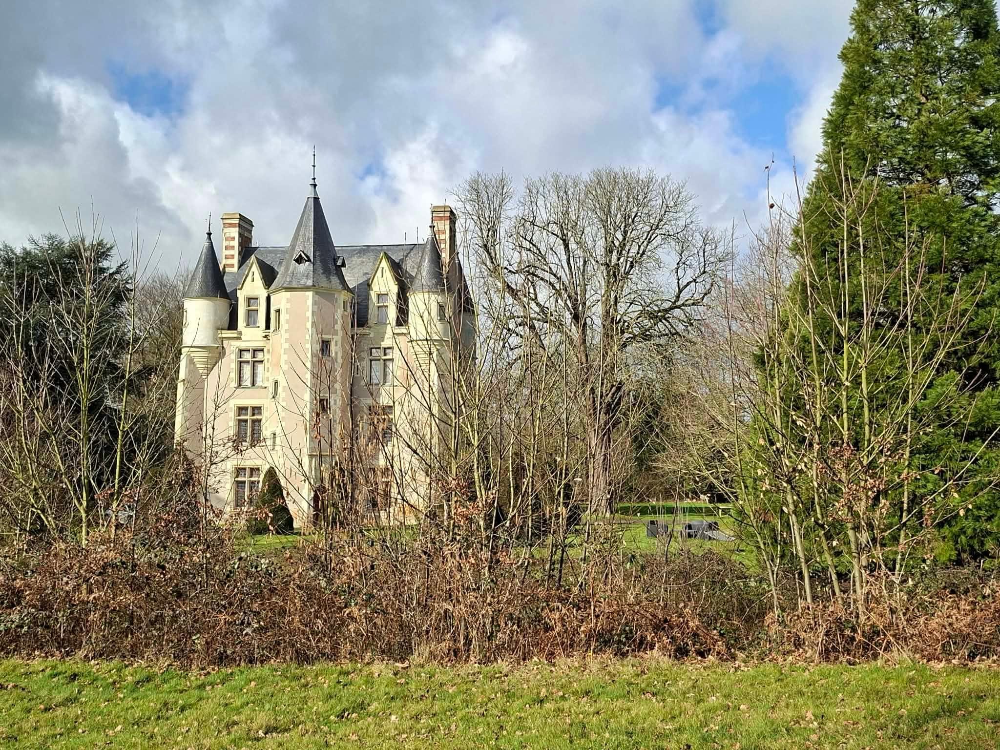 Outside the castle. She stands tall and strong 