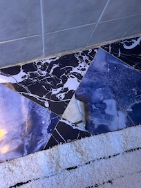 Stick on vinyl in bathroom
