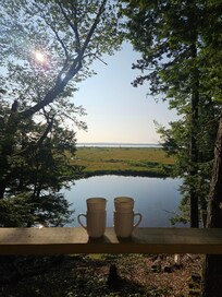 Coffee in the morning enjoying the view.