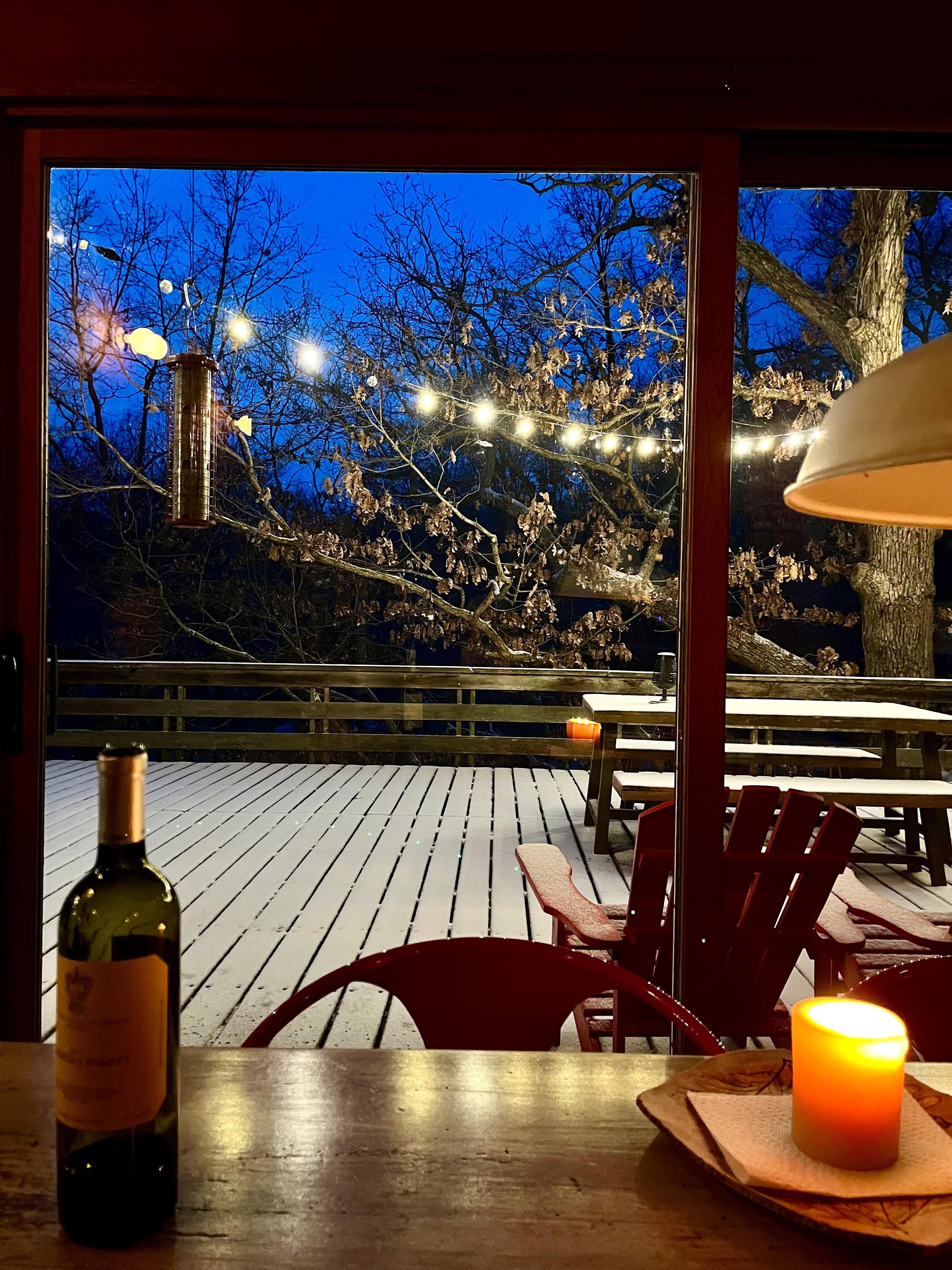 Dinner view from inside.