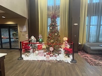 Beautifully decorated for the Christmas Season.