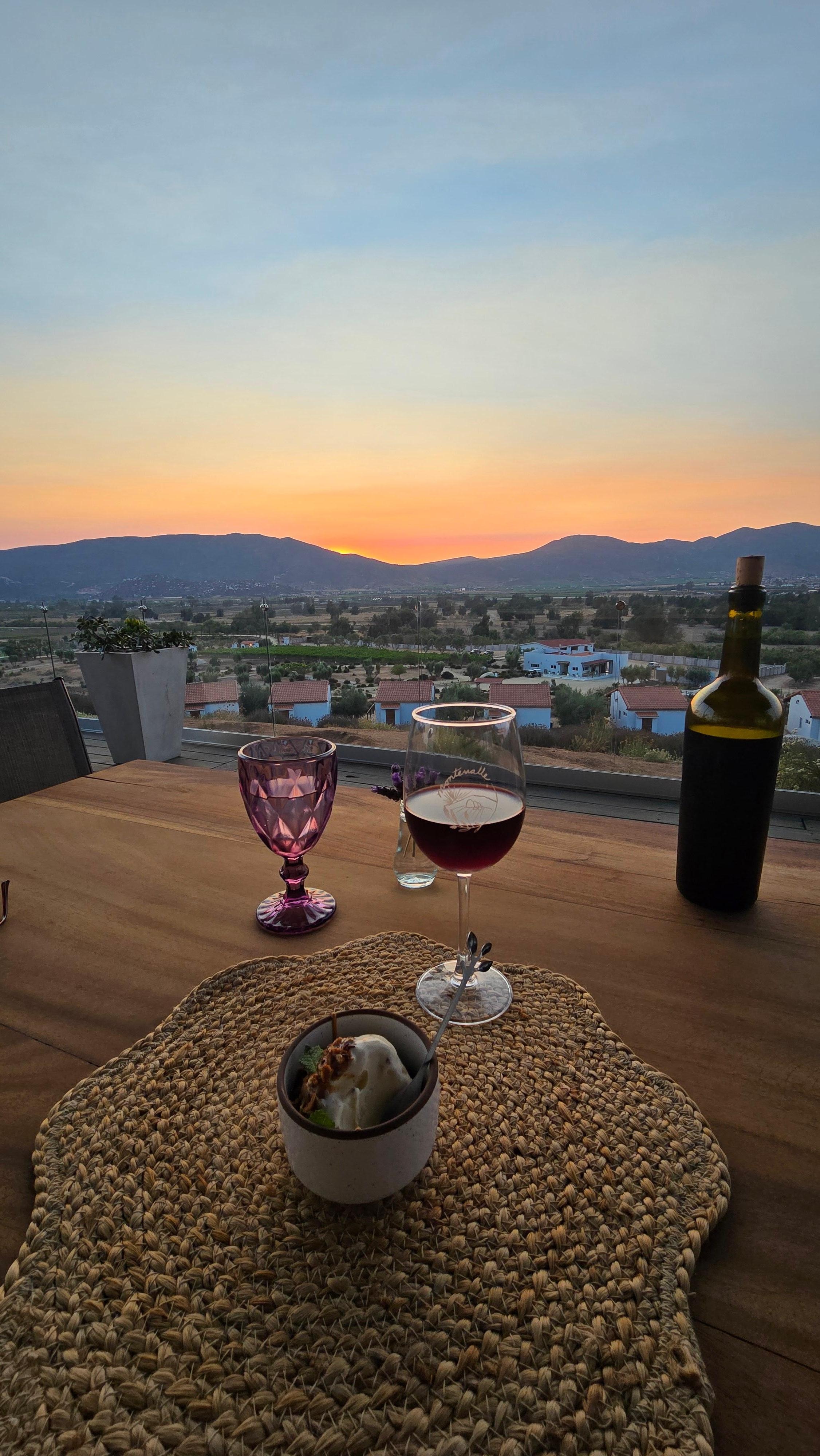 Restaurant terrace sunset