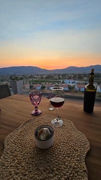 Restaurant terrace sunset
