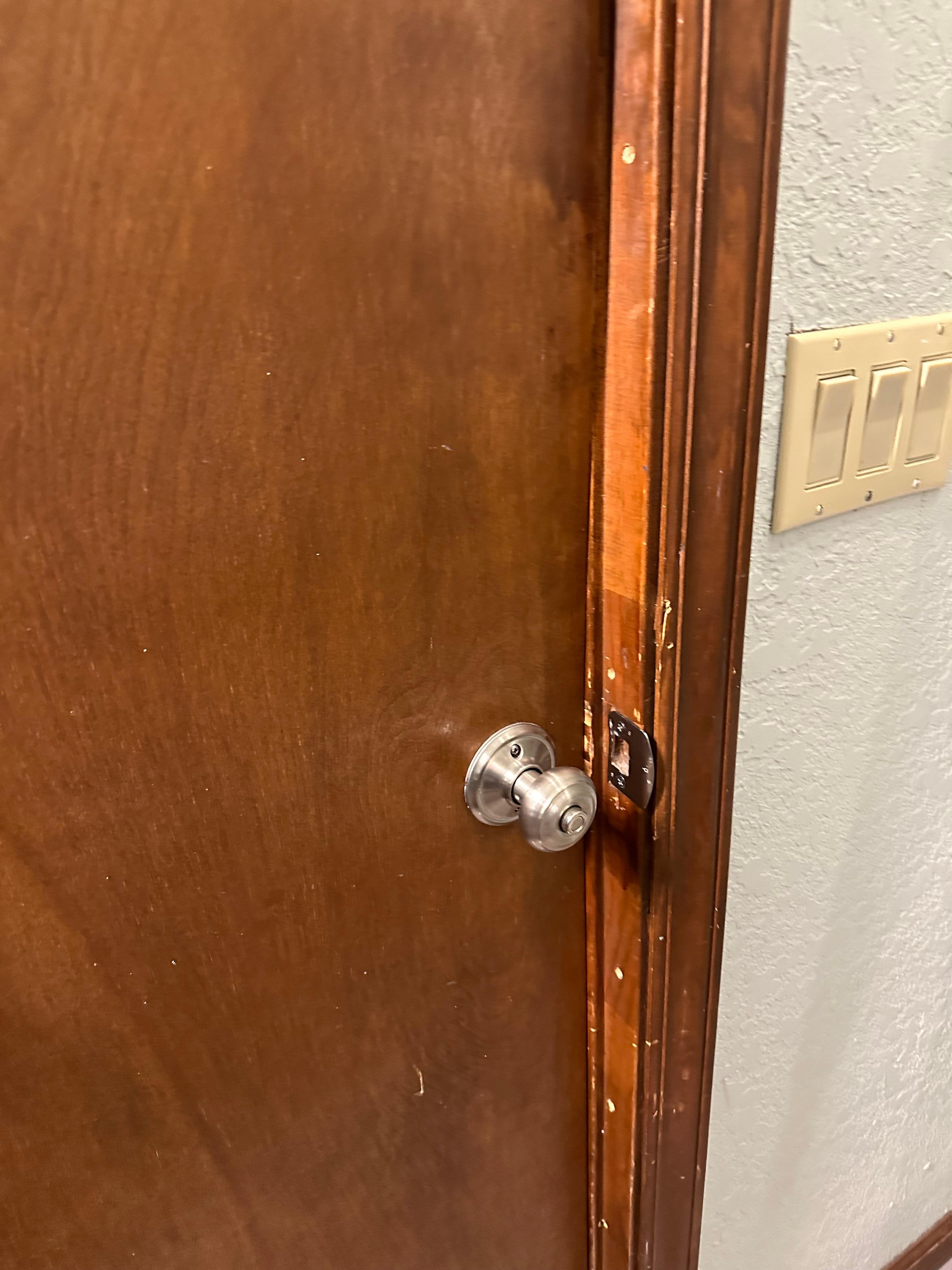 This is the bathroom door upstairs when it’s closed 