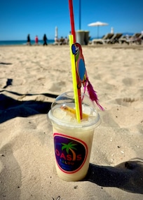 Sandy beach cafe bar options