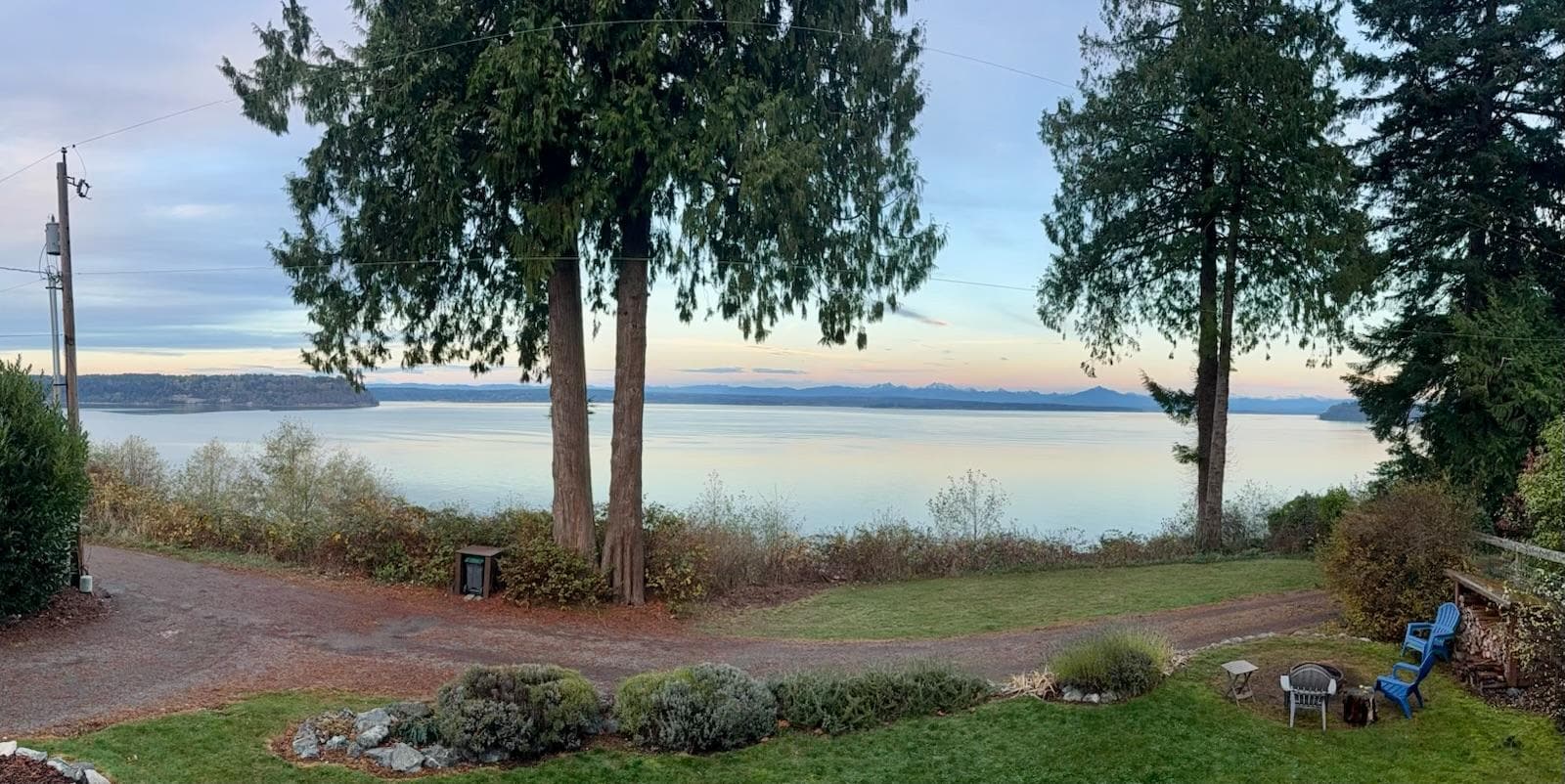 View from front deck and living room. 