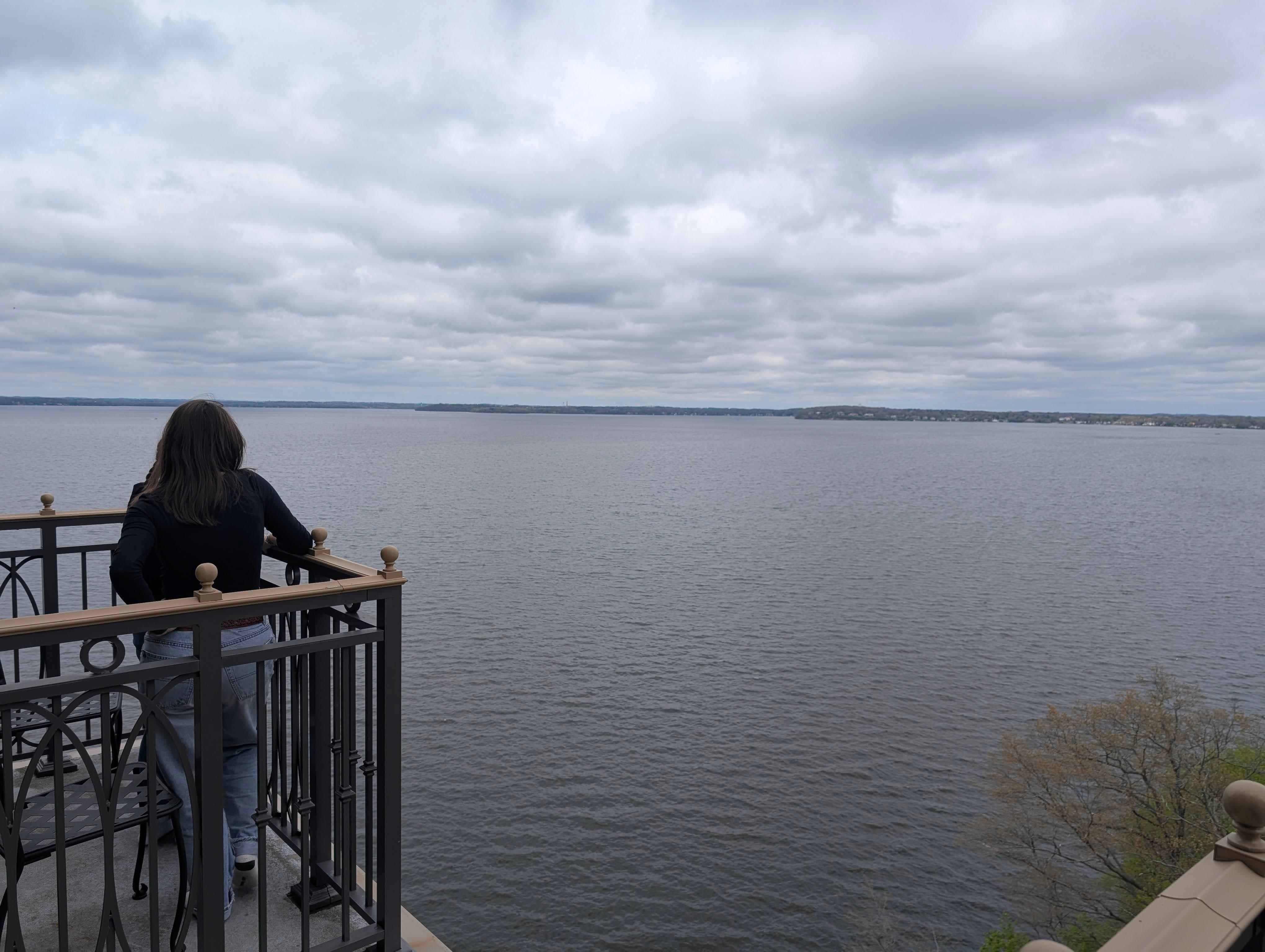 A view of Lake Mendota from our 12th floor double-queen terrace room.