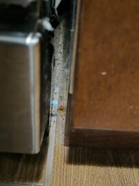 Space between dishwasher and counter