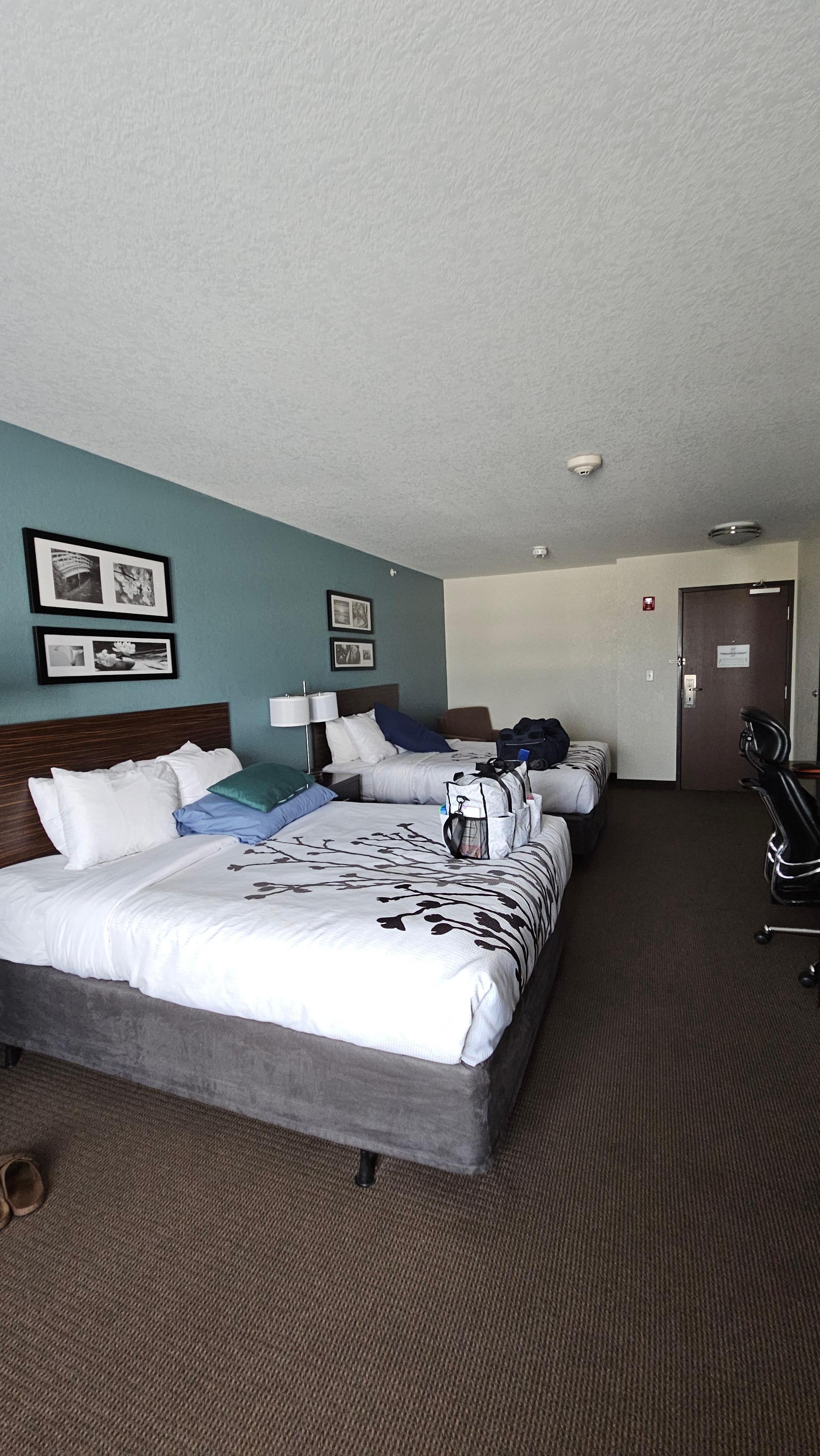 Our double queen size bed was perfect,  very comfortable. 