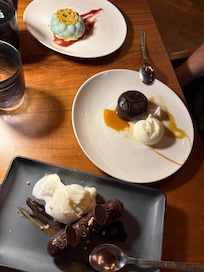Desserts from the steak restaurant