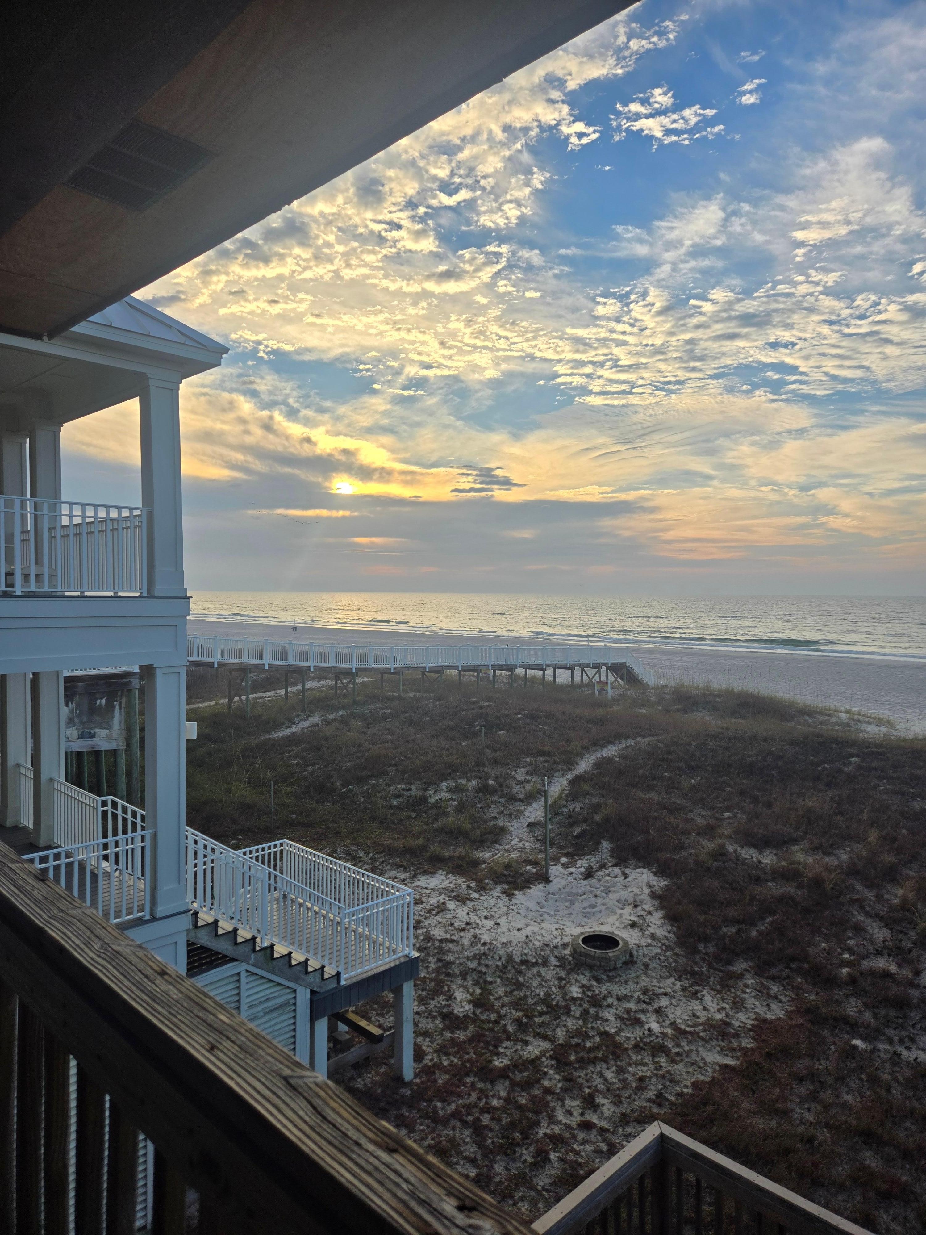 Sunrise from the 2nd floor deck.