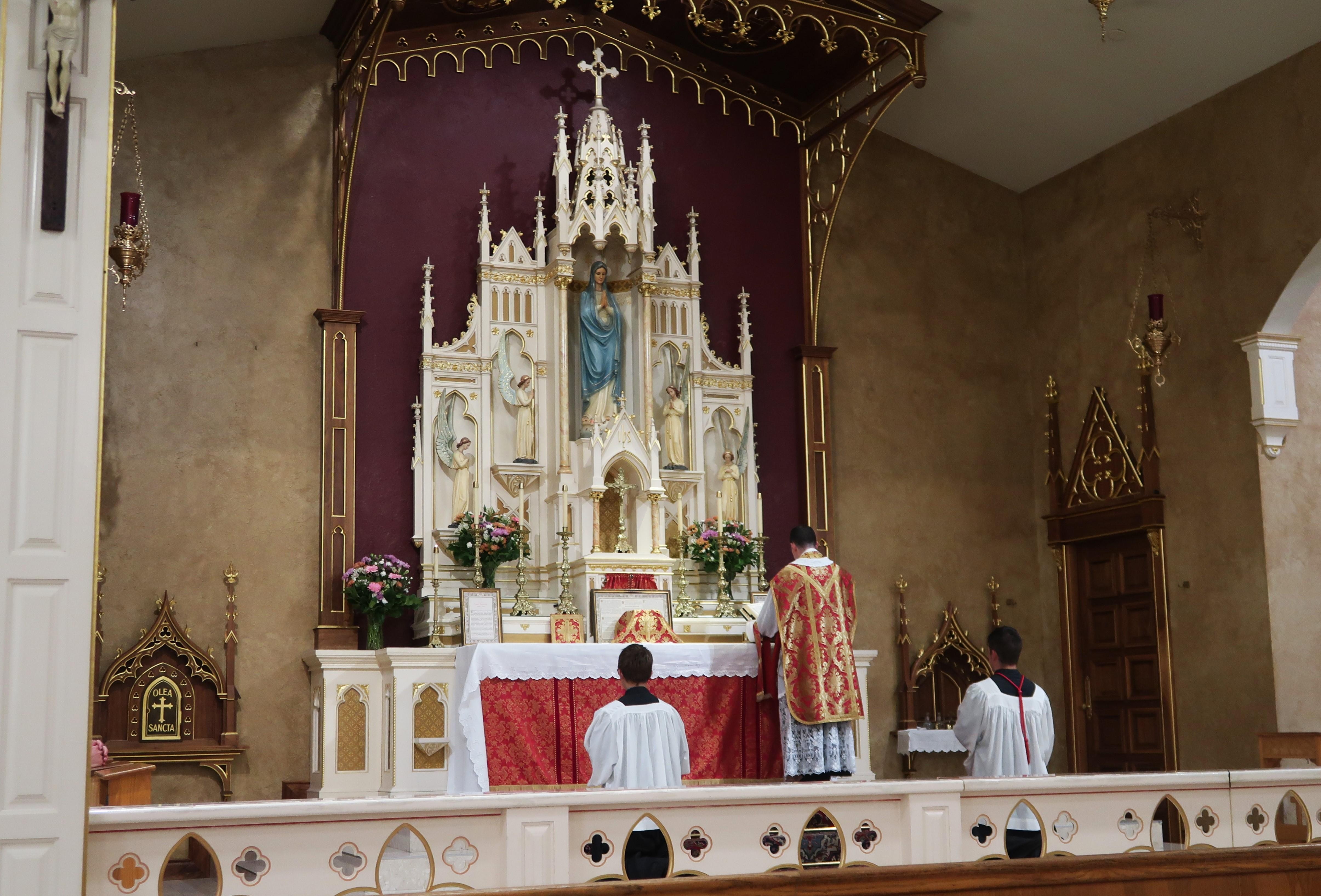 Interior of Immaculate Conception Catholic Church, a 12-minute walk from the house, where the traditional Latin Mass is offered daily.