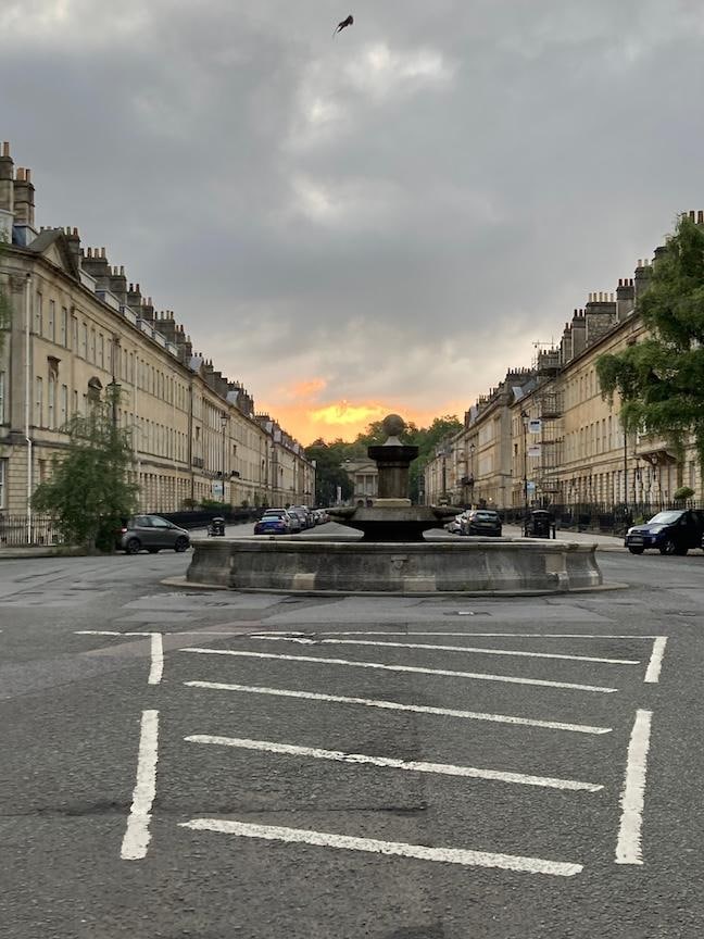 Great Pulteney Street, a Bath stone Georgian terrace near the city centre
