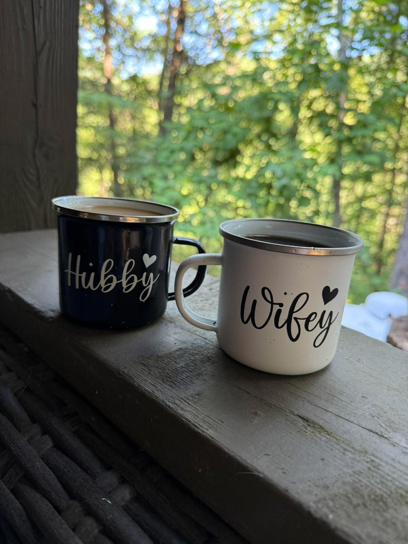 Relaxing morning coffee on the deck.