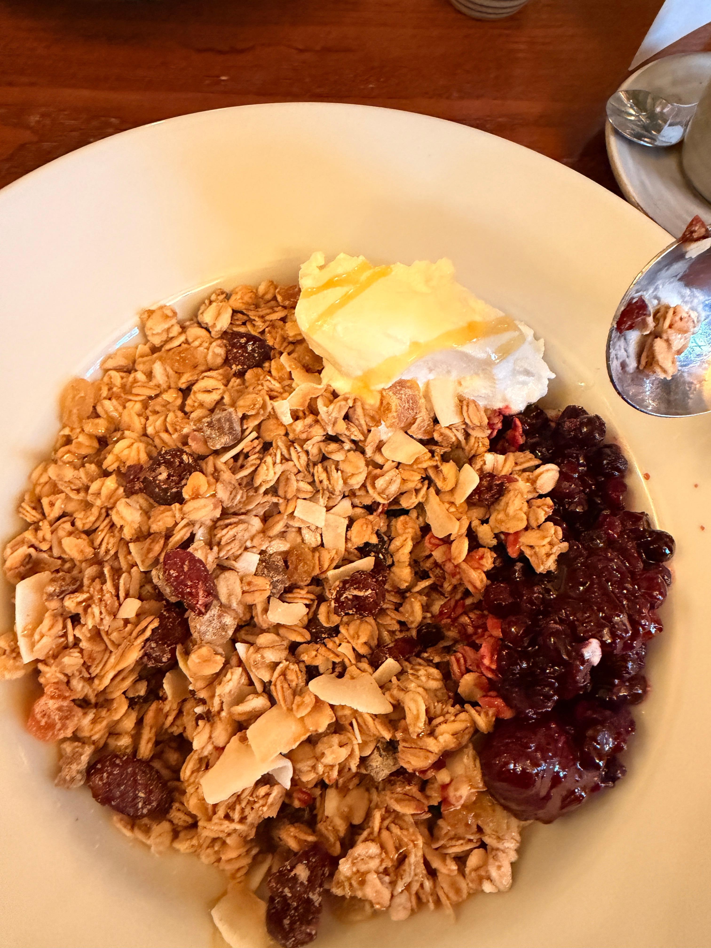 Completely disproportionate granola to yogurt ratio